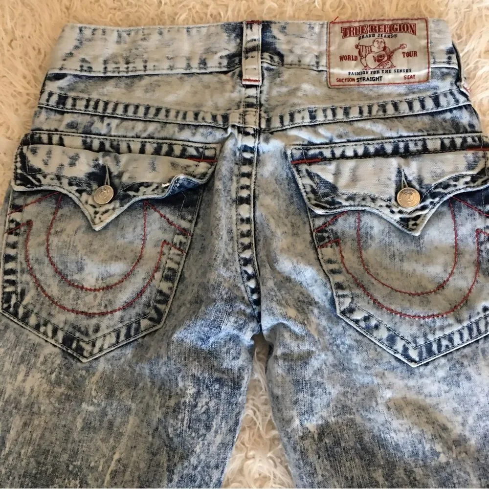 True Religion Rare Vintage Stone wash, red stitch straight Denim‎